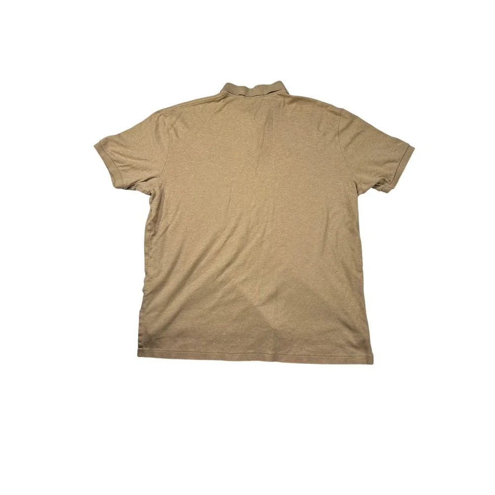 Polo Ralph‎ Lauren Mens XL Tan Khaki Short Sleeve Cotton Polo Shirt Pony Logo